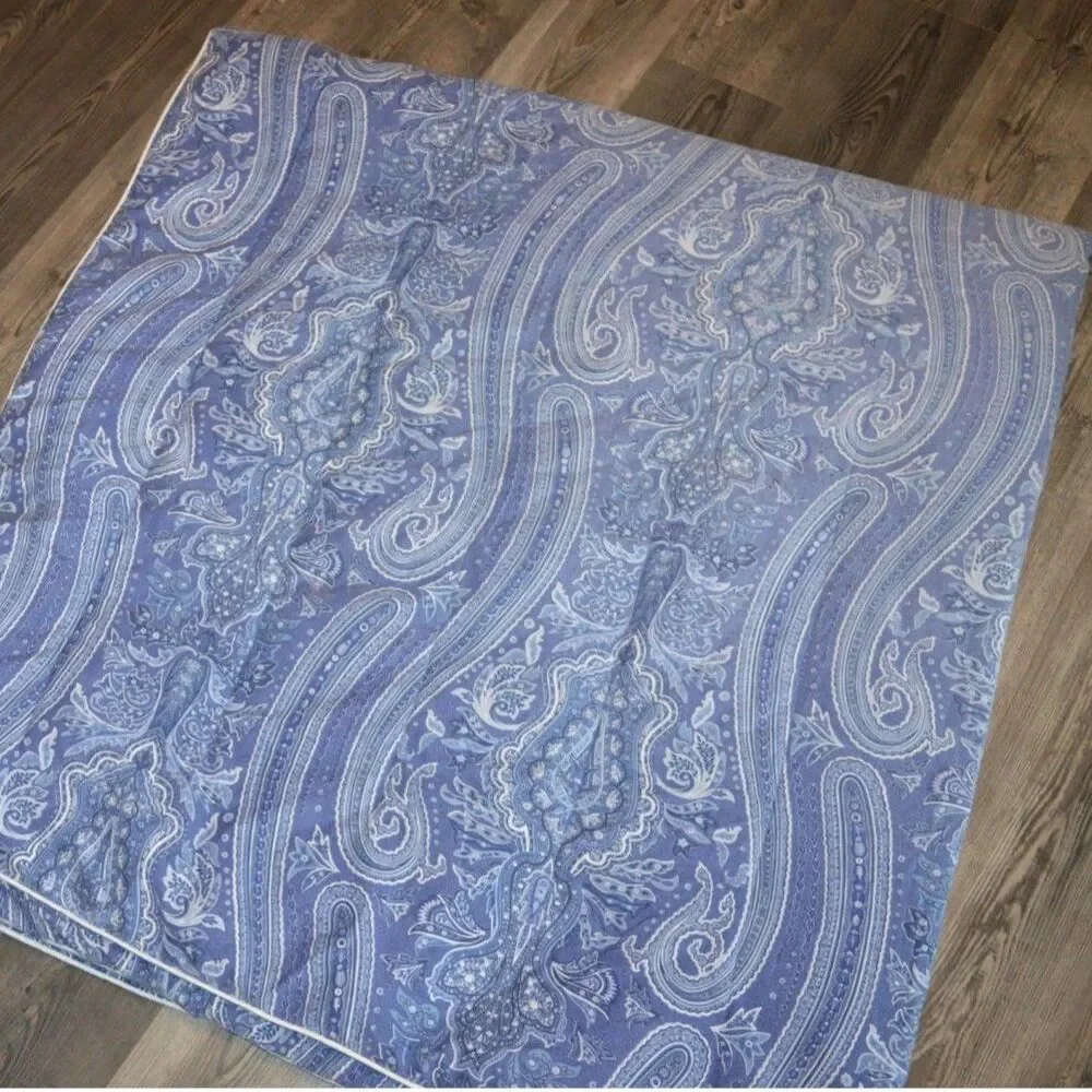 Ralph Lauren Putney Paisley Blue Full Queen Comforter Bedspread Rare Cover